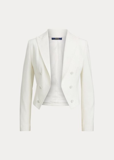 Blazer Polo Ralph Lauren Mujer Creme - Cropped Satin - ZGWOD0169